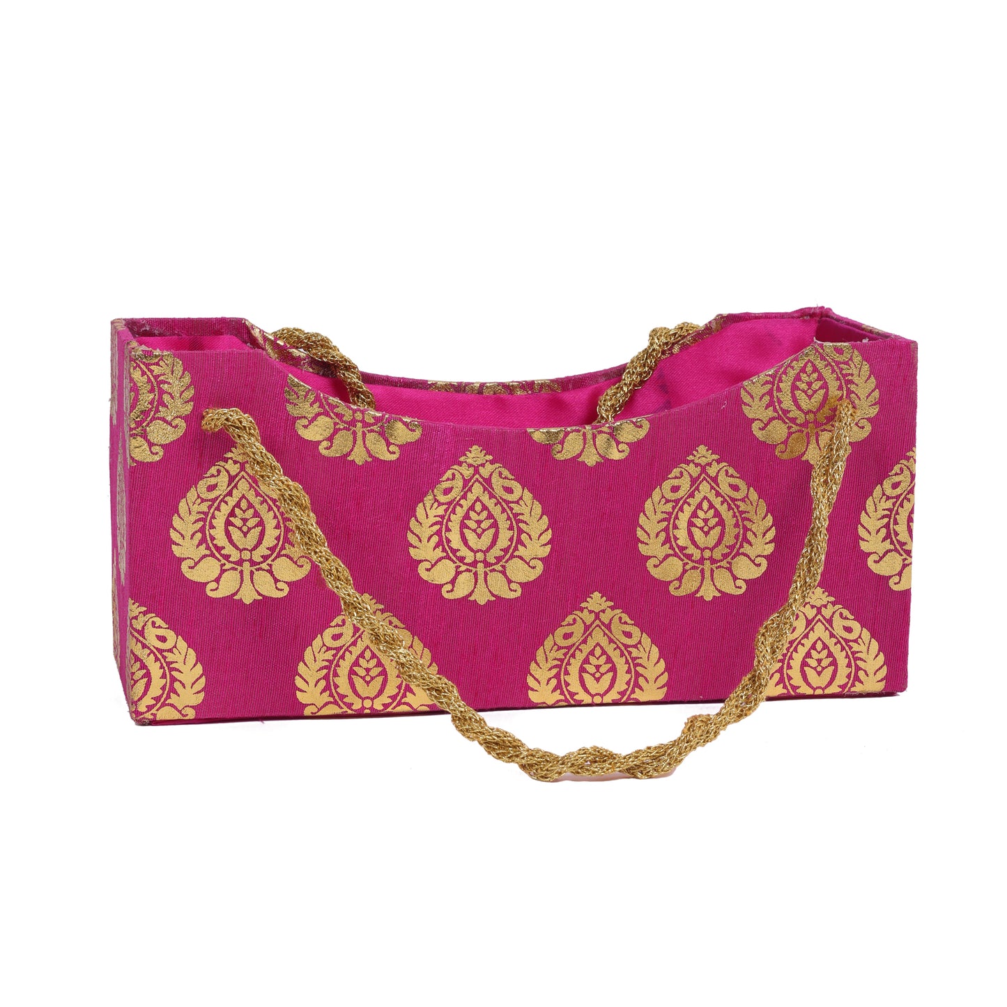 Raksha Bandhan Gift Wooden Basket Rani Pink | Grownex Packaging | Basket & Tray