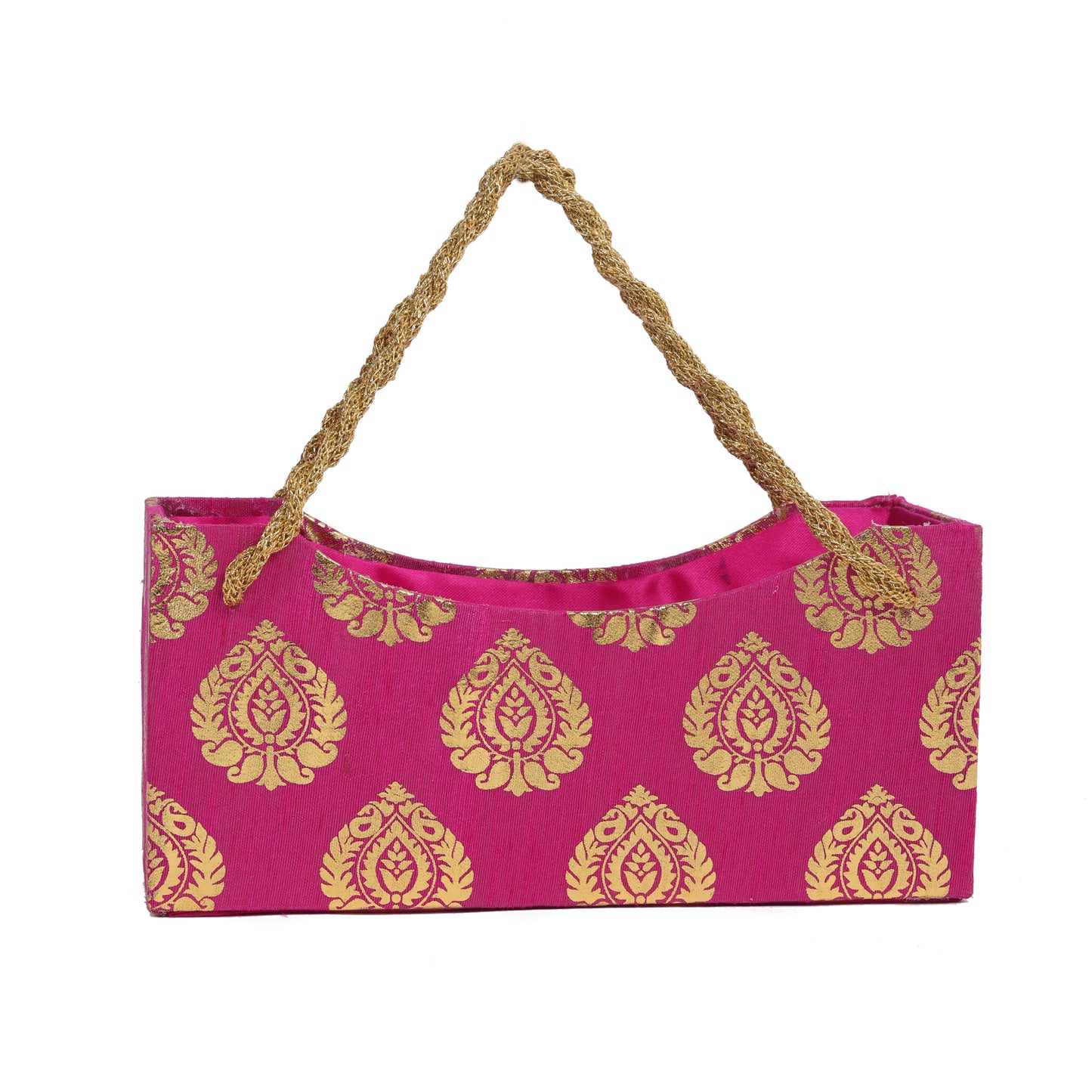 Handle Basket Rani Pink – Decorative Gift Basket with Handle | Grownex Packaging | Basket & Tray