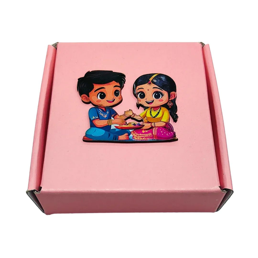 4x4x1.5 Inch Mailer Box for Raksha Bandhan Celebraton- Baby Pink | Grownex Packaging | Mailer Box