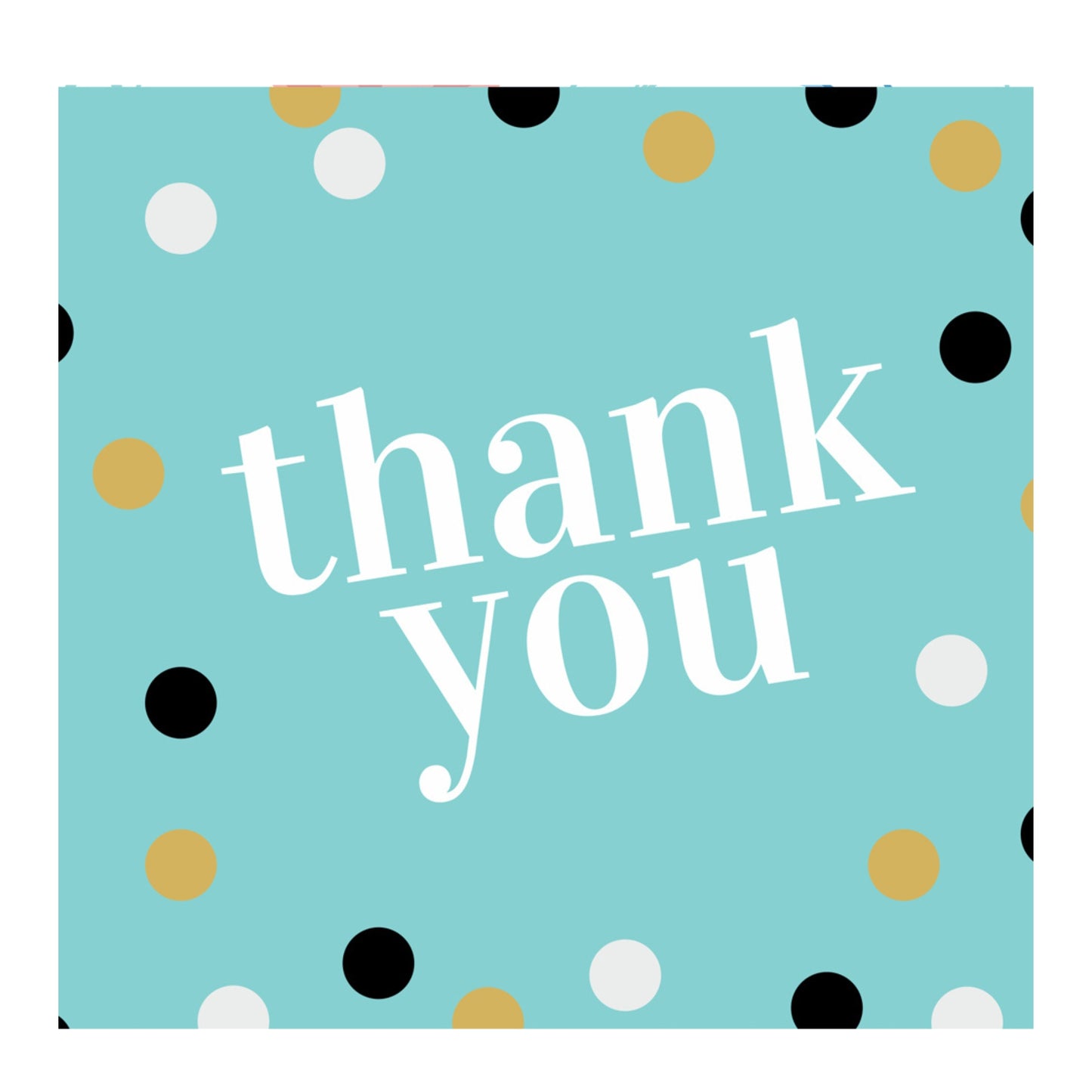Thank You Greeting Card with Polka Dot Design – Blue Background | Grownex Packaging | Tags & Stickers