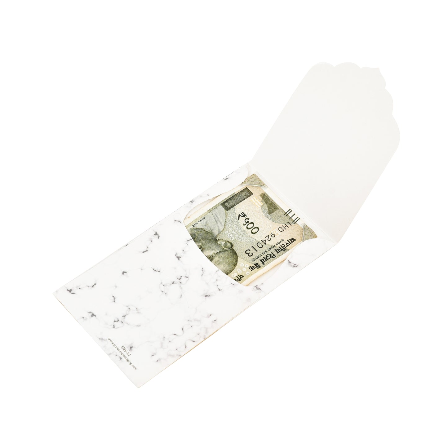 Personalised White Marble Premium Design Envelope 16x8.89 cm