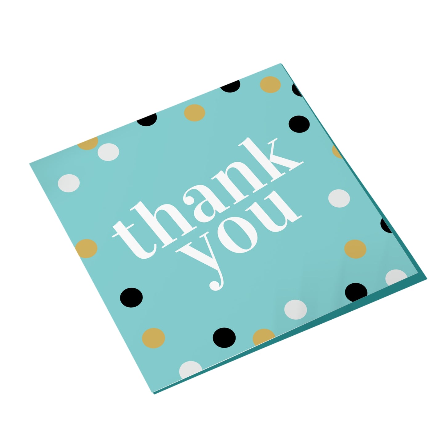 Thank You Greeting Card with Polka Dot Design – Blue Background | Grownex Packaging | Tags & Stickers
