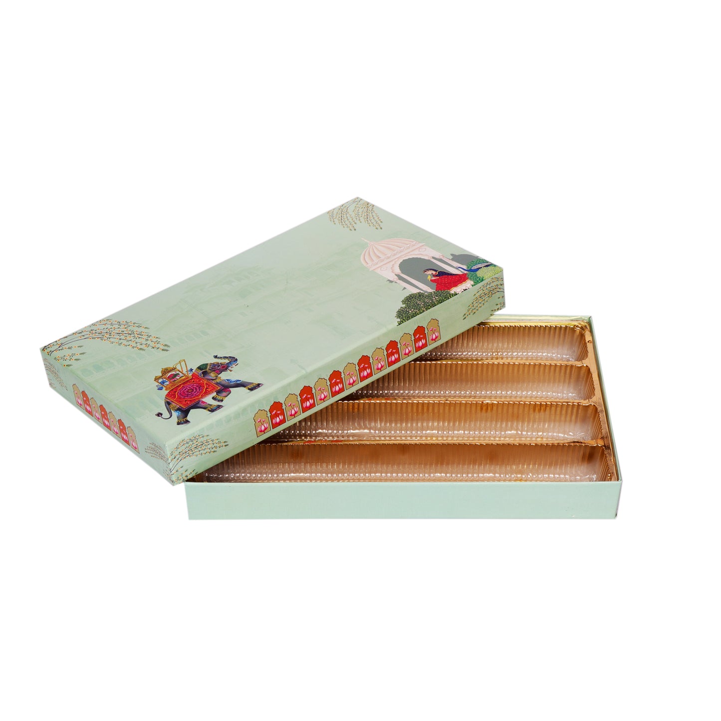 1 Kg Green Elephant 4 Line Premium Sweet Box | Grownex Packaging | Sweet Box