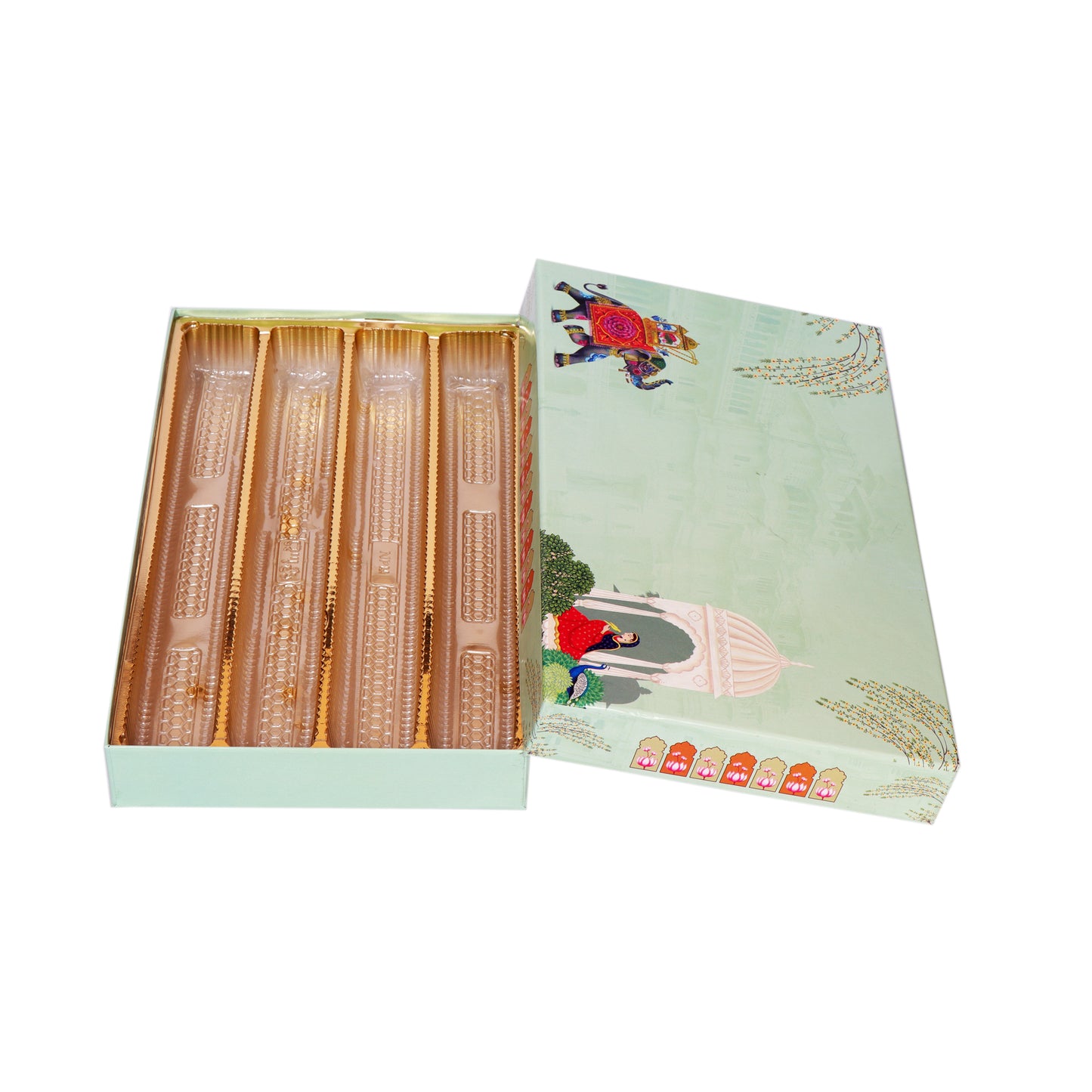 1 Kg Green Elephant 4 Line Premium Sweet Box | Grownex Packaging | Sweet Box