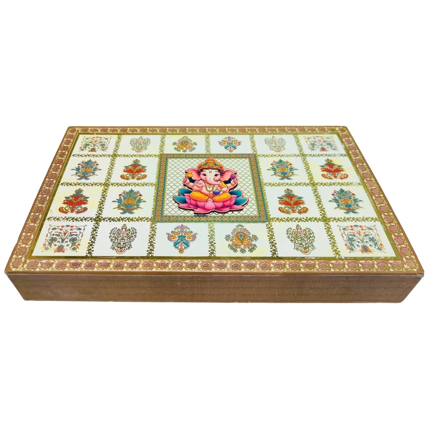 Premium Ganesh Chaturthi Modak Gift Box – Designer Ganesha with Floral Mosaic | Grownex Packaging | Sweet Box