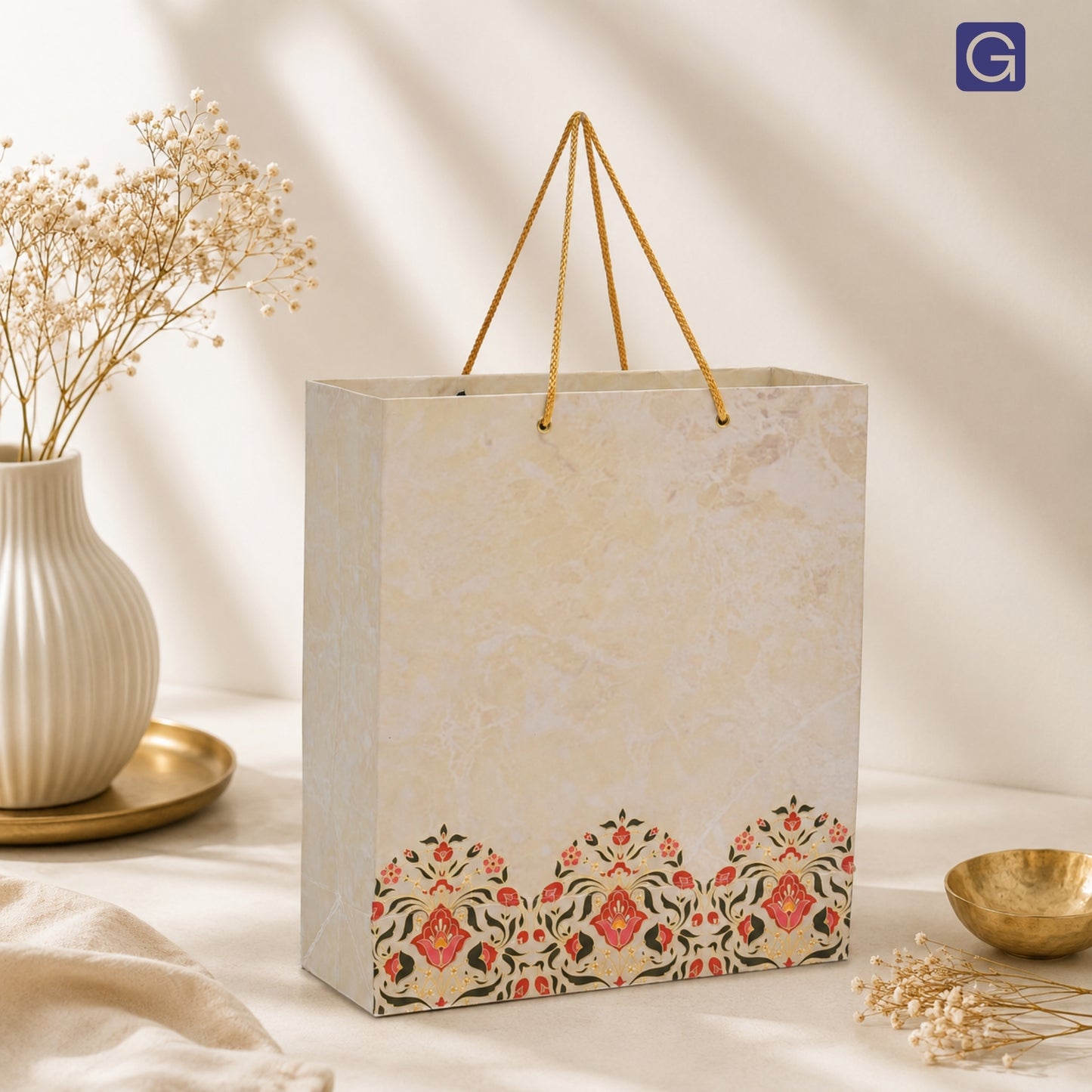 Foil Print Garment Paper Bag 10.5x4x12.5 Inch | Premium Fashion Boutique & Clothing Store Packaging