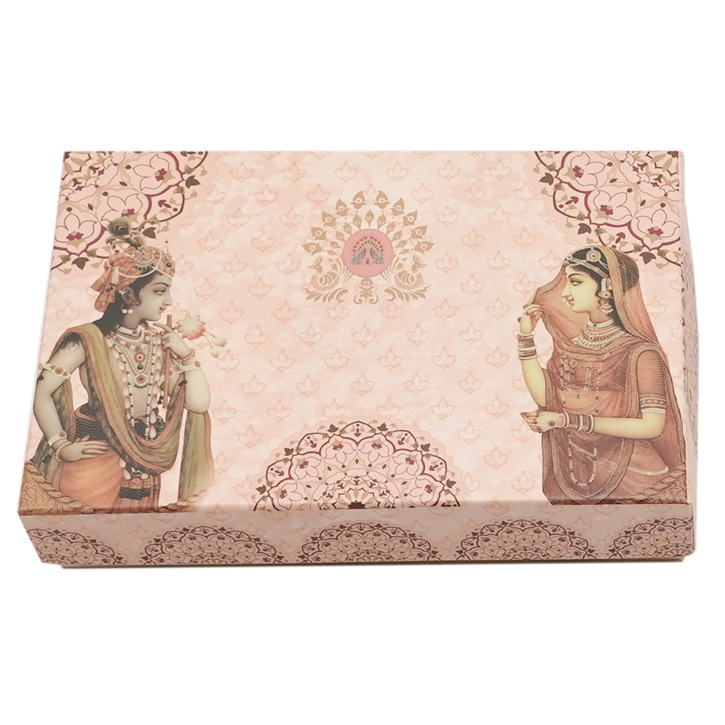 500 gm Radha Krishna Print 4 Line Premium Sweet Box | Grownex Packaging | Sweet Box
