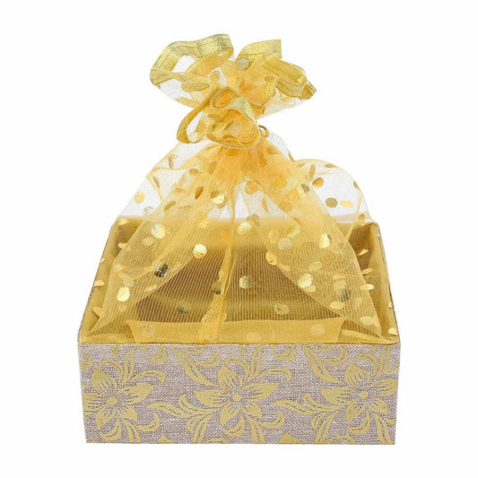 Golden Jute Gift Hamper Basket | Grownex Packaging | Basket & Tray