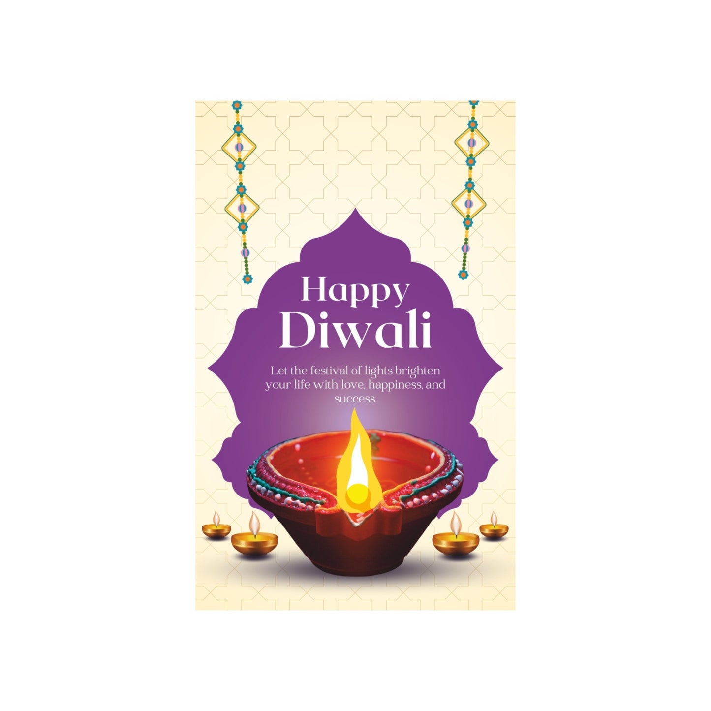 Happy Diwali Tag – Grand Diya & Golden Festive Wishes | Grownex Packaging | Tags & Stickers