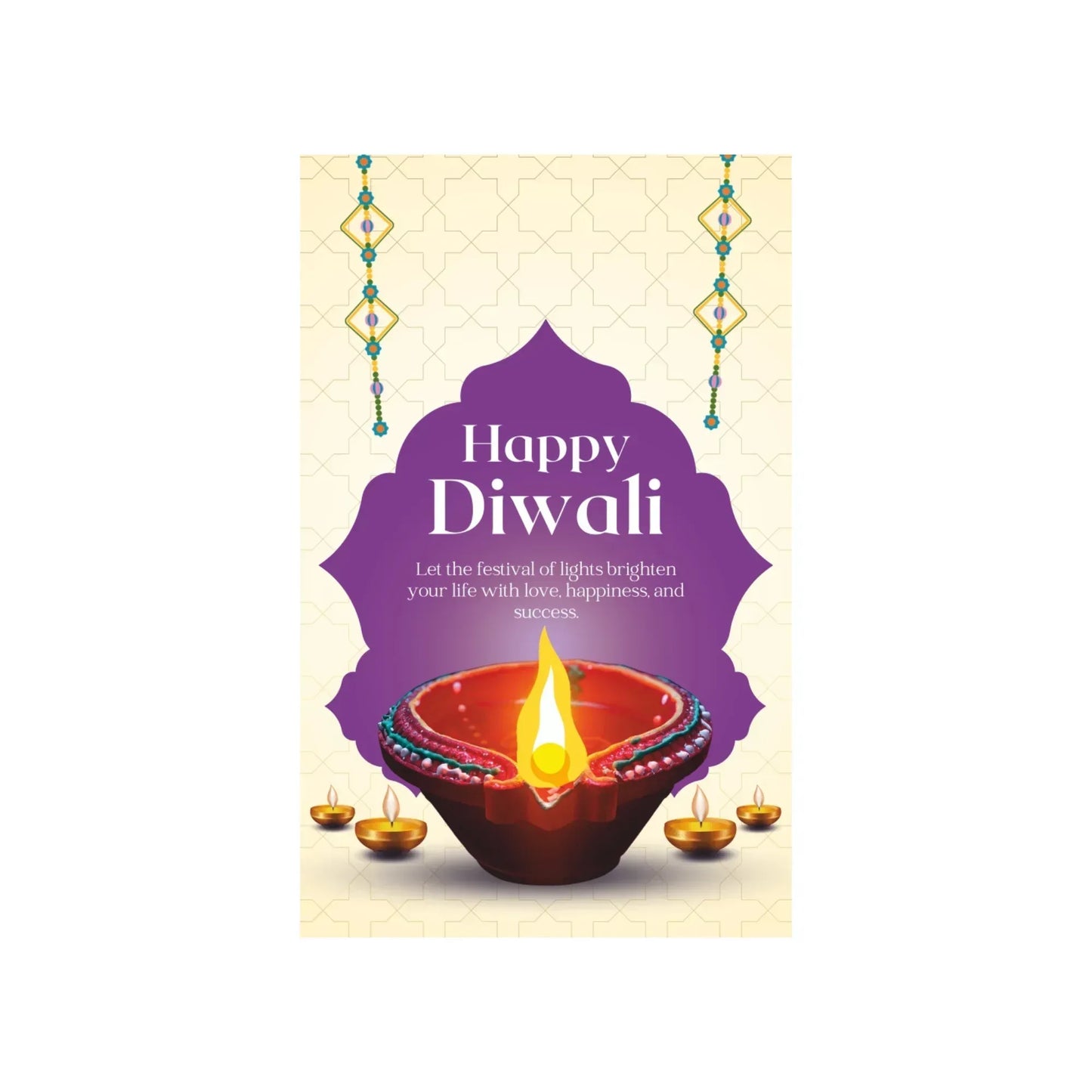 Happy Diwali Tag – Grand Diya & Golden Festive Wishes | Grownex Packaging | Tags & Stickers