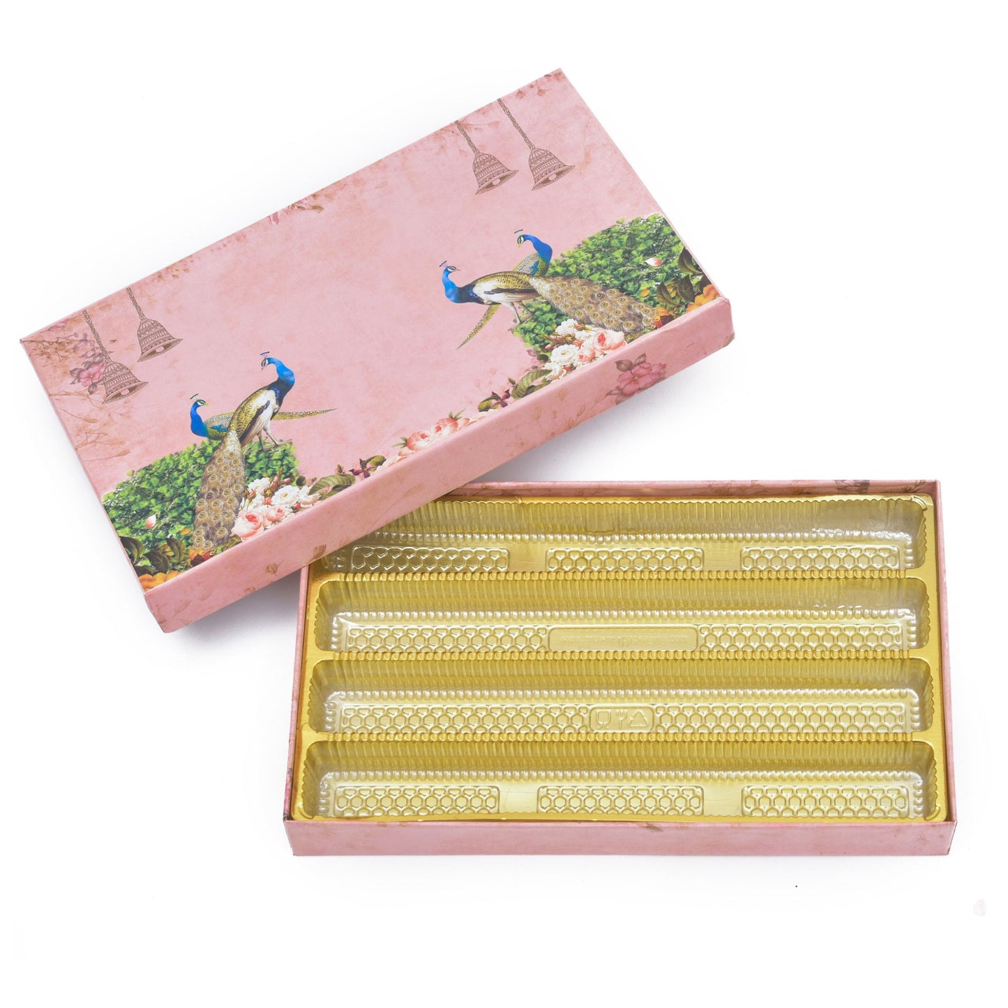 1 Kg Pink Peacock Design 4 Line Premium Sweet Packaging Box | Grownex Packaging | Sweet Box