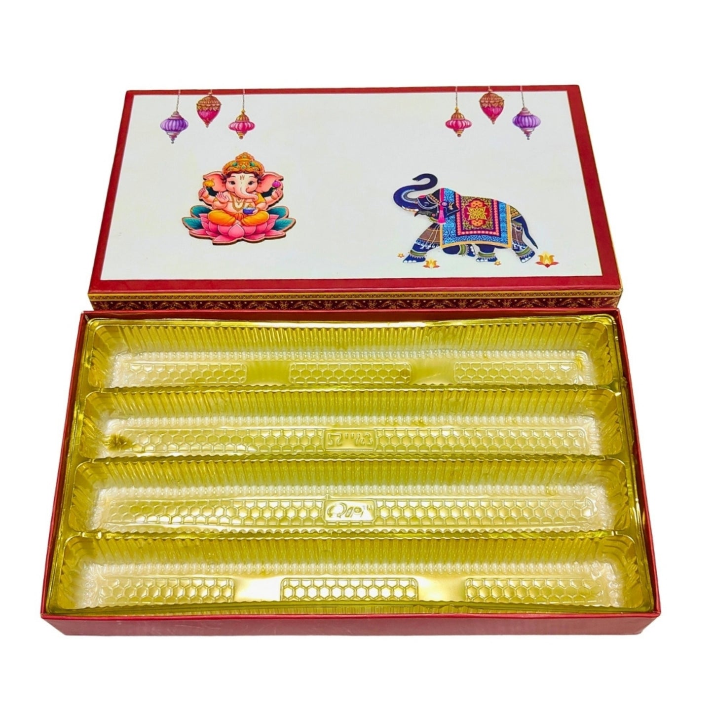 Designer Ganesha Sweet Box with Elephant Print – Festive Gift Packaging | Grownex Packaging | Sweet Box