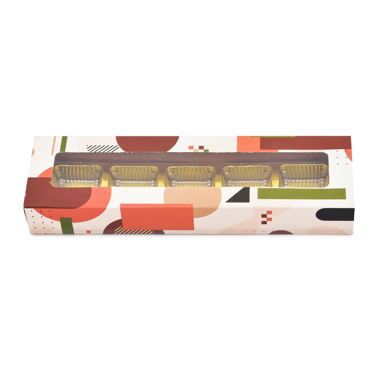 5 Cavity Folding Chocolates packing Box - Beige | Grownex Packaging | Chocolate Box