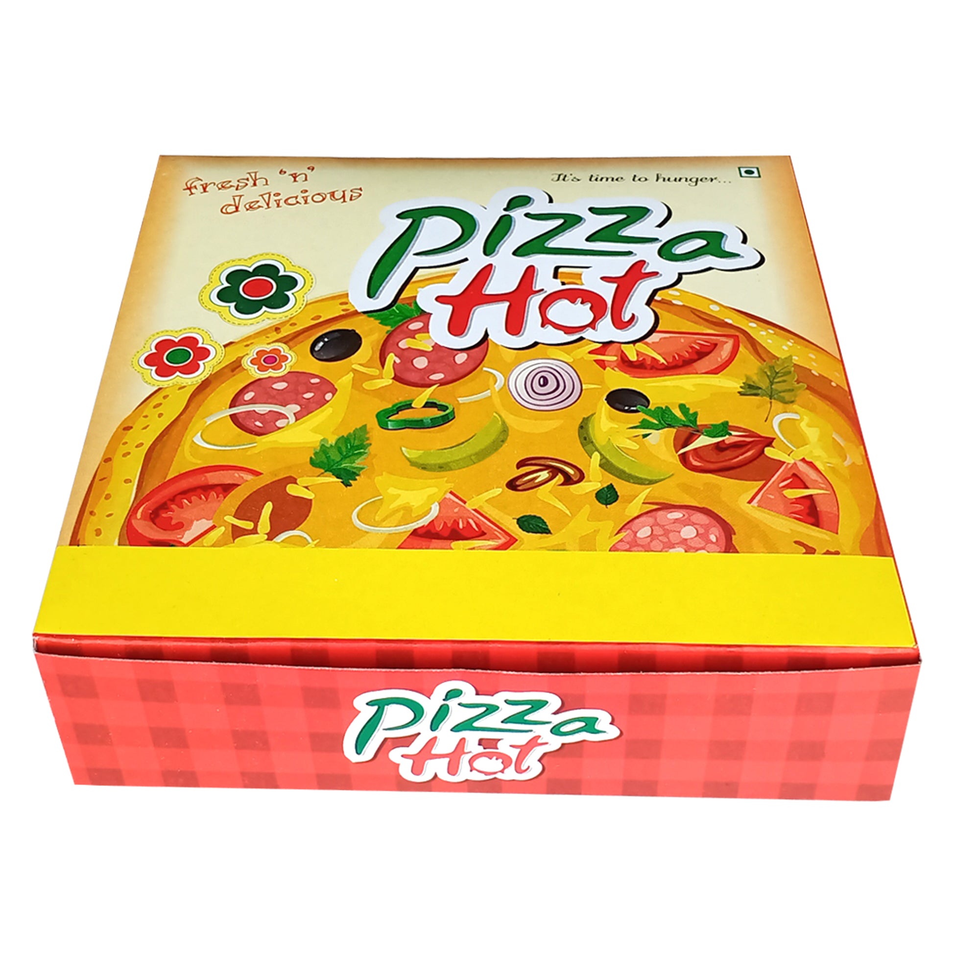 7.5x7.5x2 Inch Printed Duplex Pizza Box | Grownex Packaging | Bakery Box