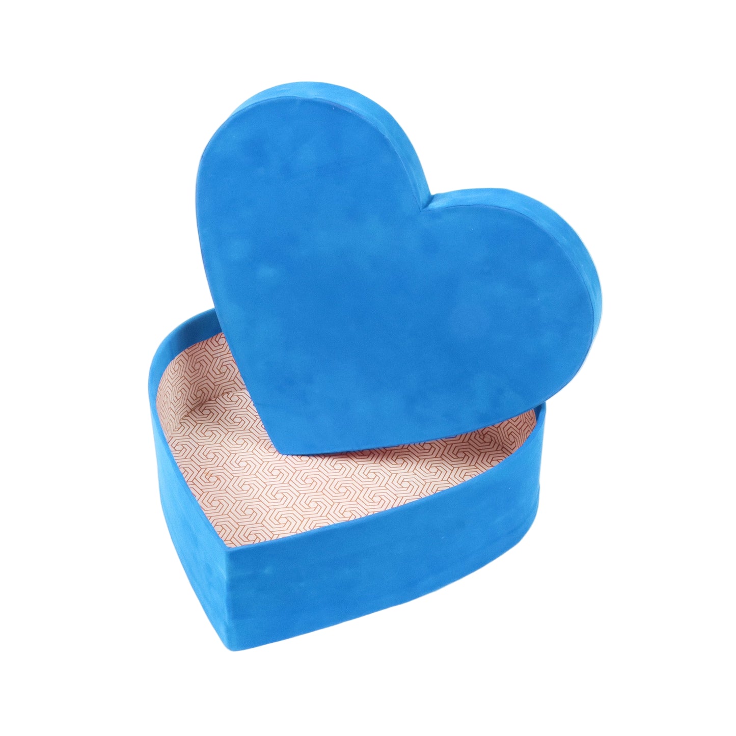 Heart Shape Velvet 10x3 Inch Blue Hamper Box | Grownex Packaging | Hamper Box