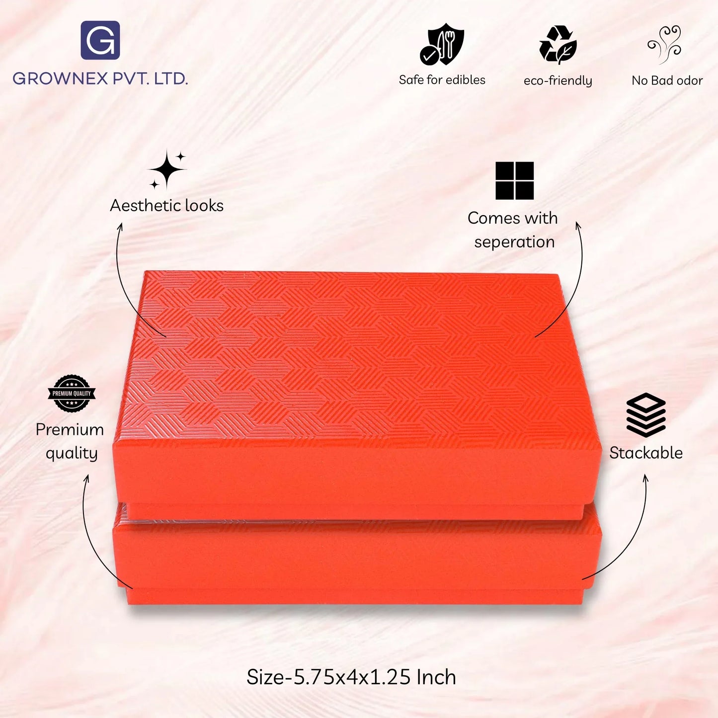 6 Pcs Cavity Chocolate Box - Red | Grownex Packaging | Chocolate Box