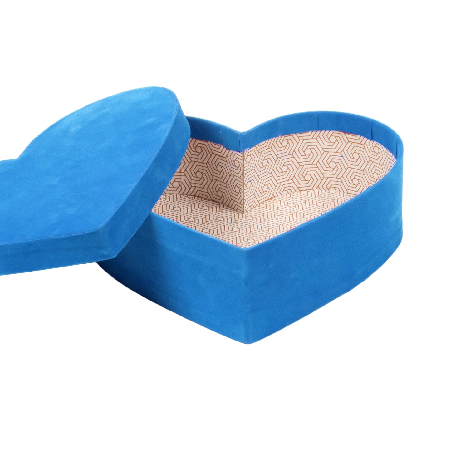 Heart Shape Velvet 10x3 Inch Blue Hamper Box | Grownex Packaging | Hamper Box