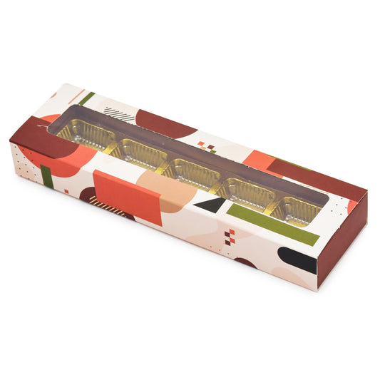 5 Cavity Folding Chocolates packing Box - Beige | Grownex Packaging | Chocolate Box