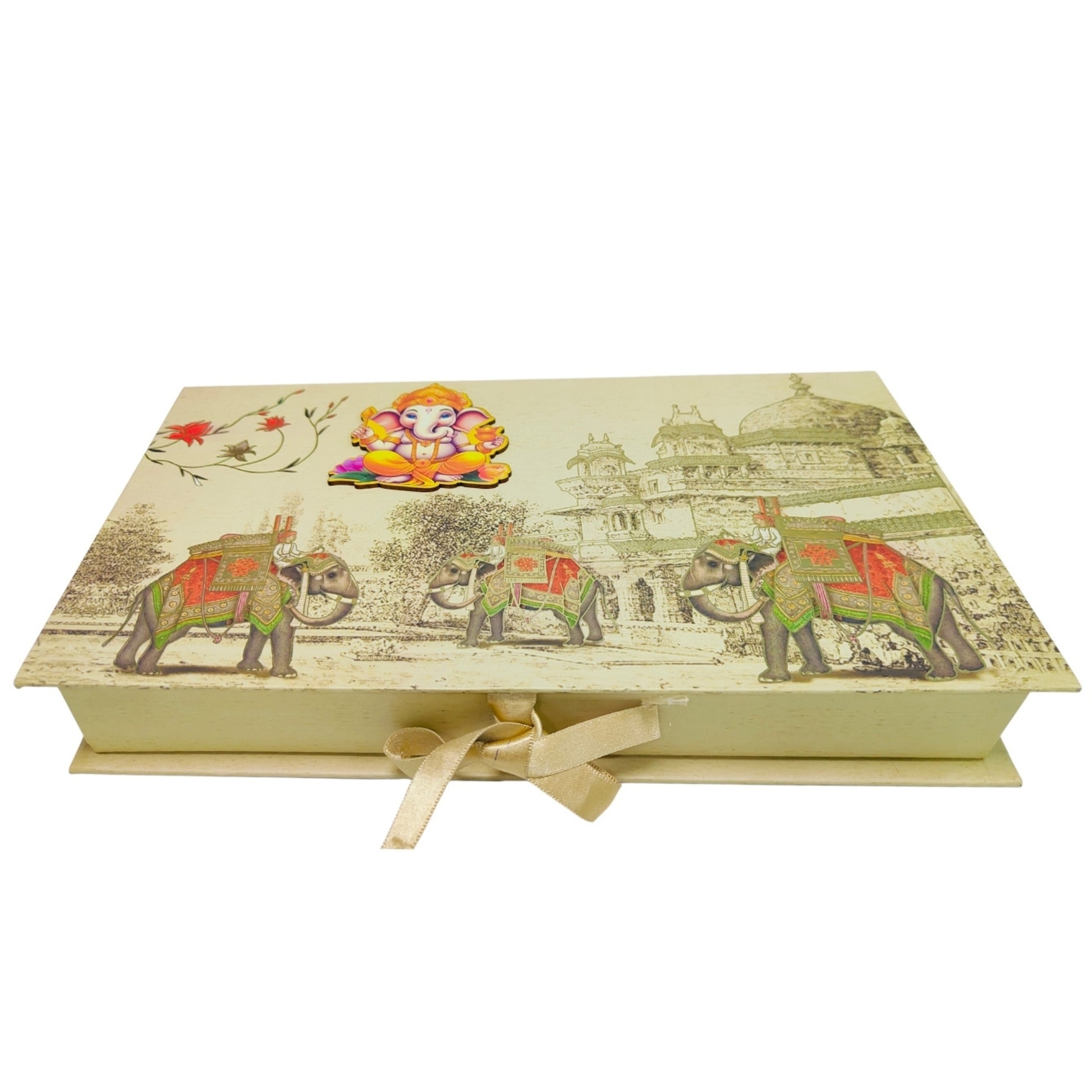 Royal Heritage Ganesha Gift Box – Elephant Procession & Palace Design | Grownex Packaging | Sweet Box