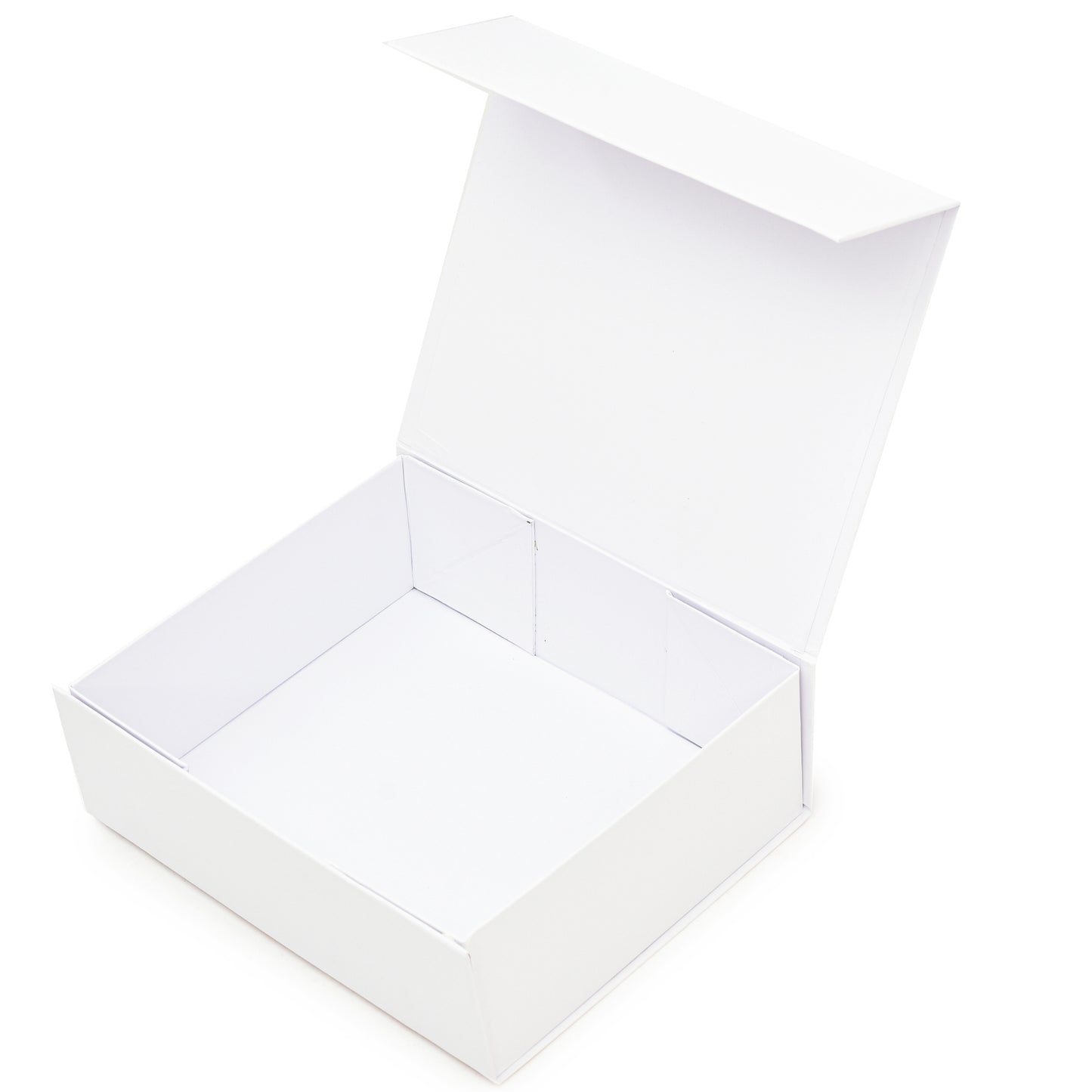 Premium White Magnetic Rigid Gift Box – 10x8x2 Inches | Grownex Packaging | Hamper Box