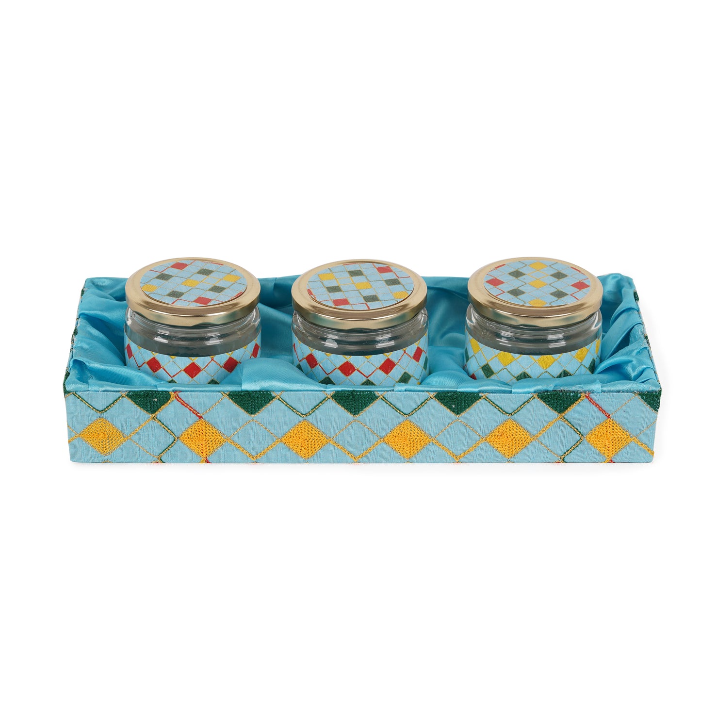 3 Jar Sky Blue Tray (Pack of 2) | Grownex Packaging | Basket & Tray