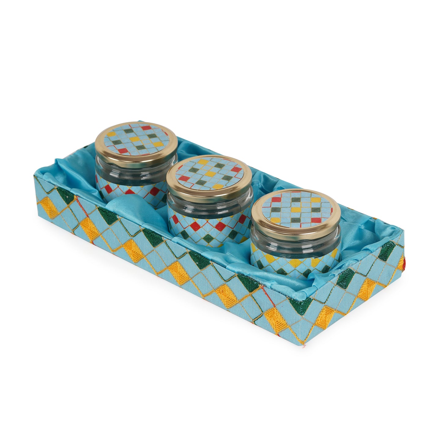 3 Jar Sky Blue Tray (Pack of 2) | Grownex Packaging | Basket & Tray