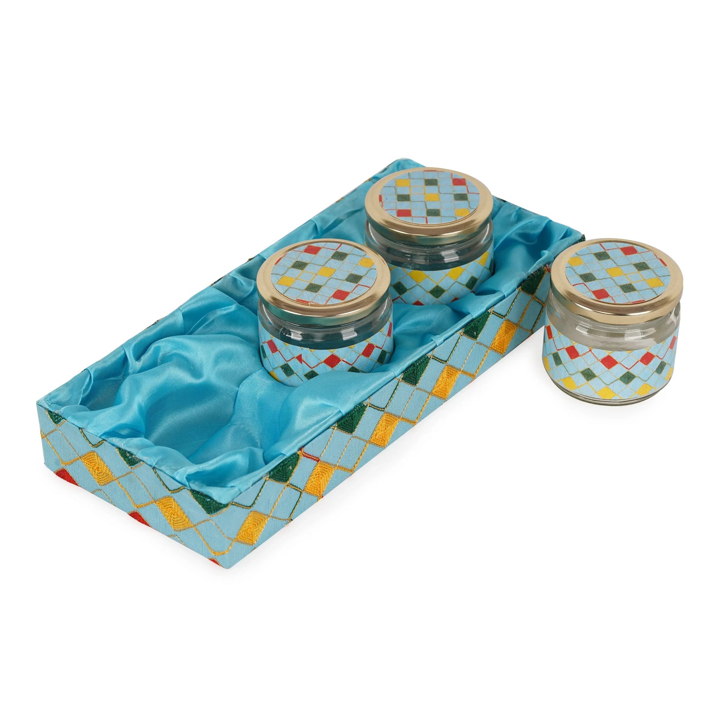 3 Jar Sky Blue Open Tray | Grownex Packaging | Basket & Tray
