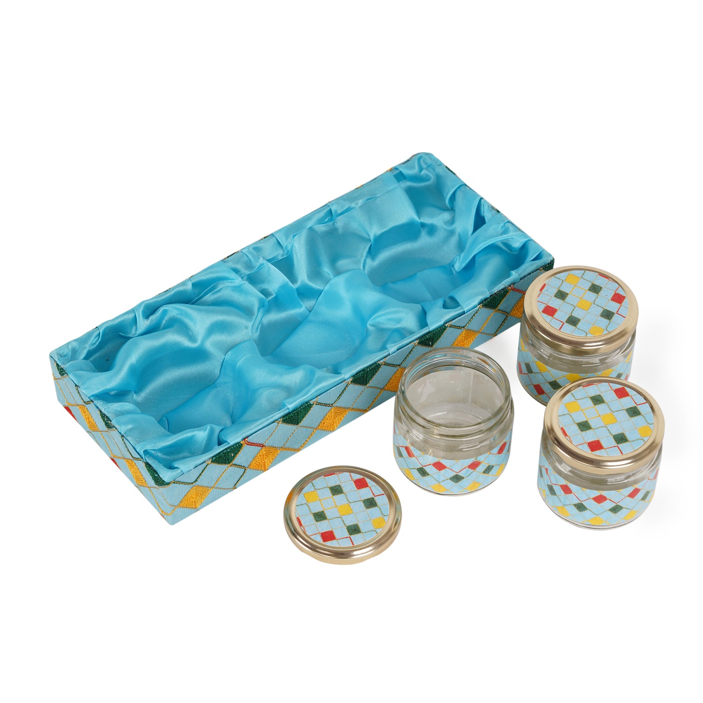 3 Jar Sky Blue Tray (Pack of 2) | Grownex Packaging | Basket & Tray