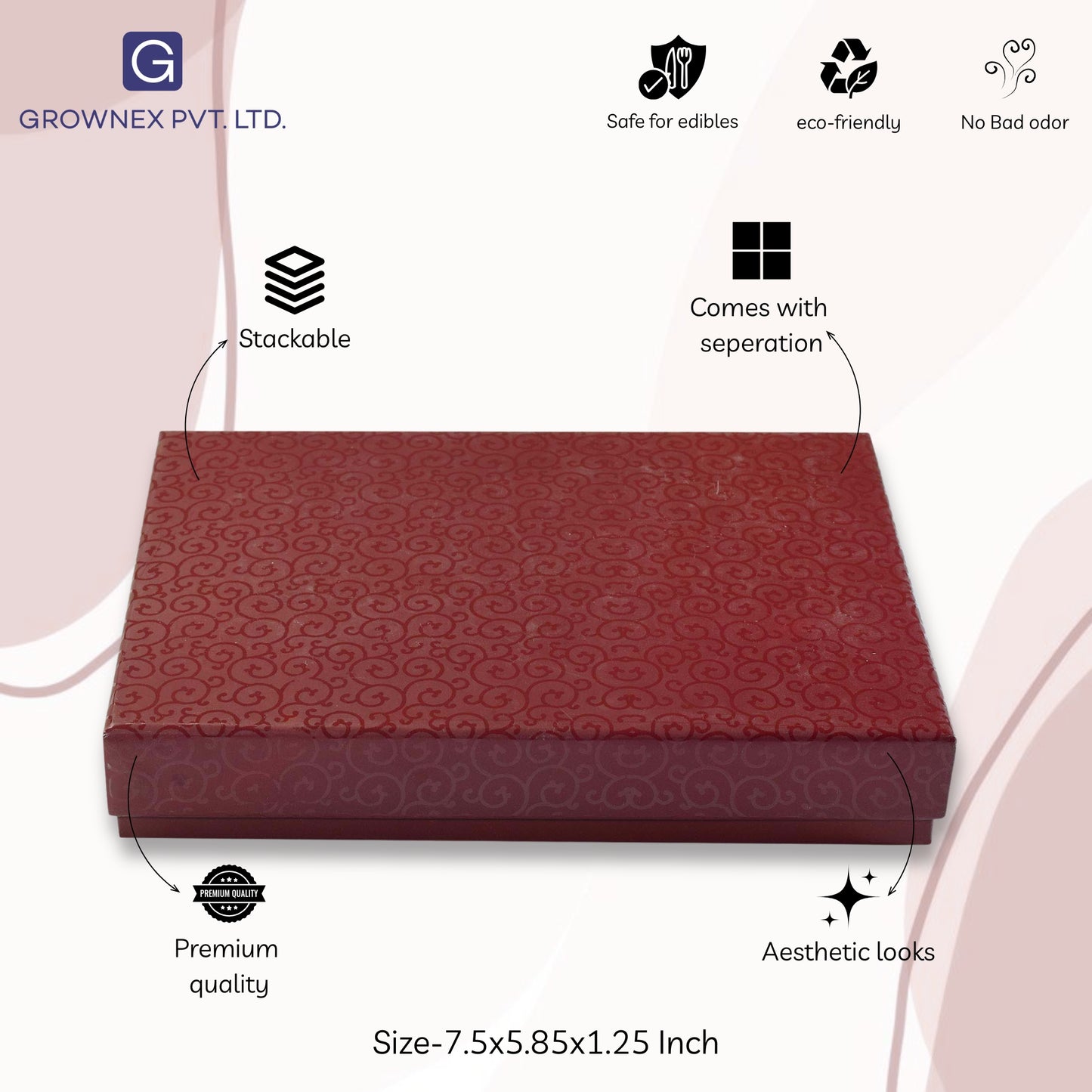 12 Pcs Cavity Chocolate Box - Brown | Grownex Packaging | Chocolate Box