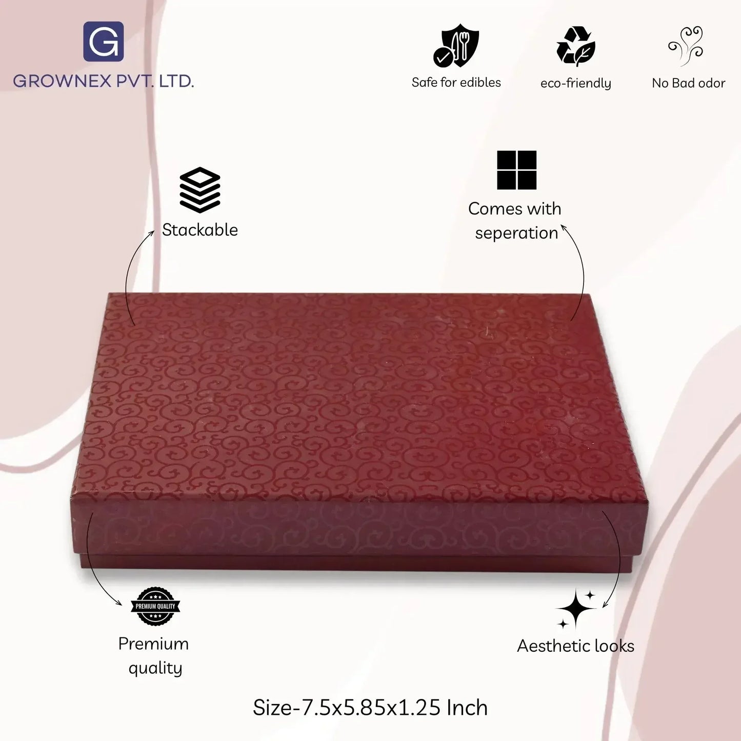 12 Pcs Cavity Chocolate Box - Brown | Grownex Packaging | Chocolate Box