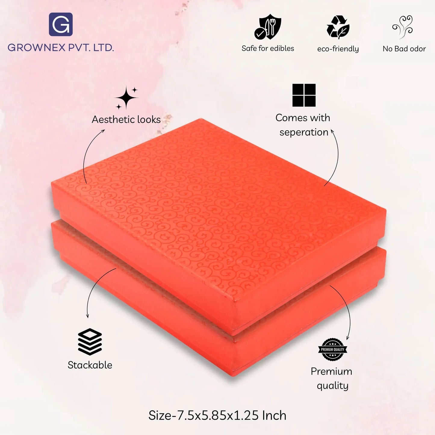 12 Pcs Cavity Chocolate Box - Red | Grownex Packaging | Chocolate Box