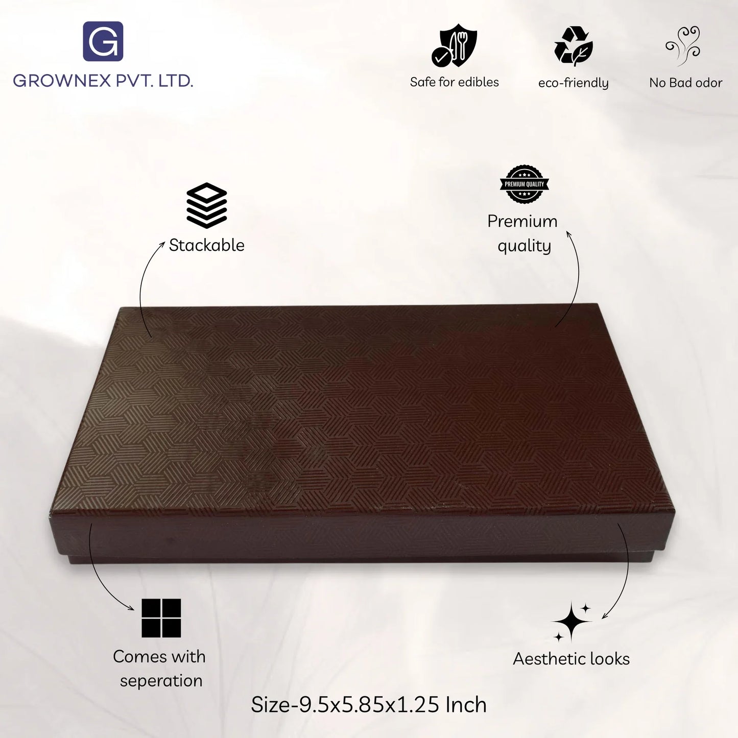 15 Pcs Cavity Chocolate Box - Brown | Grownex Packaging | Chocolate Box