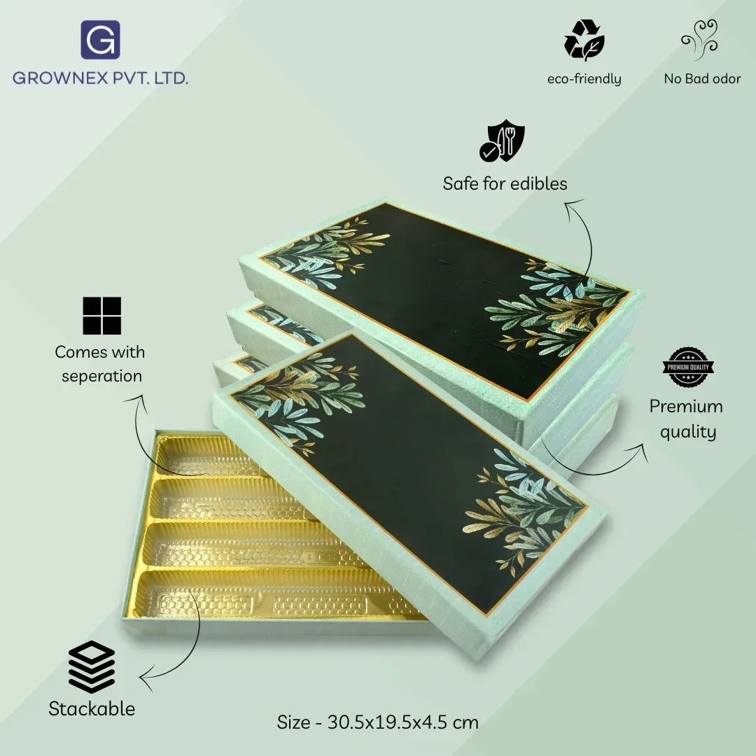 Green Leaf 4 Custom Line Premium Sweet Gift Packaging Box - Grownex Packaging