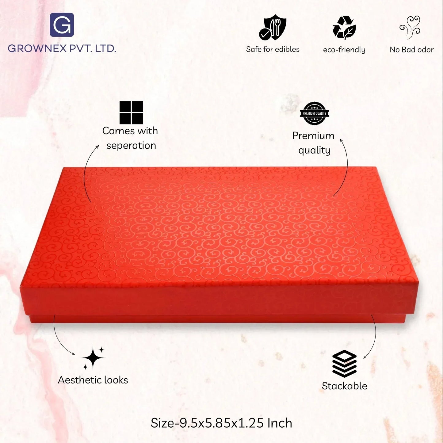 15 Pcs Cavity Chocolate Box - Red | Grownex Packaging | Chocolate Box