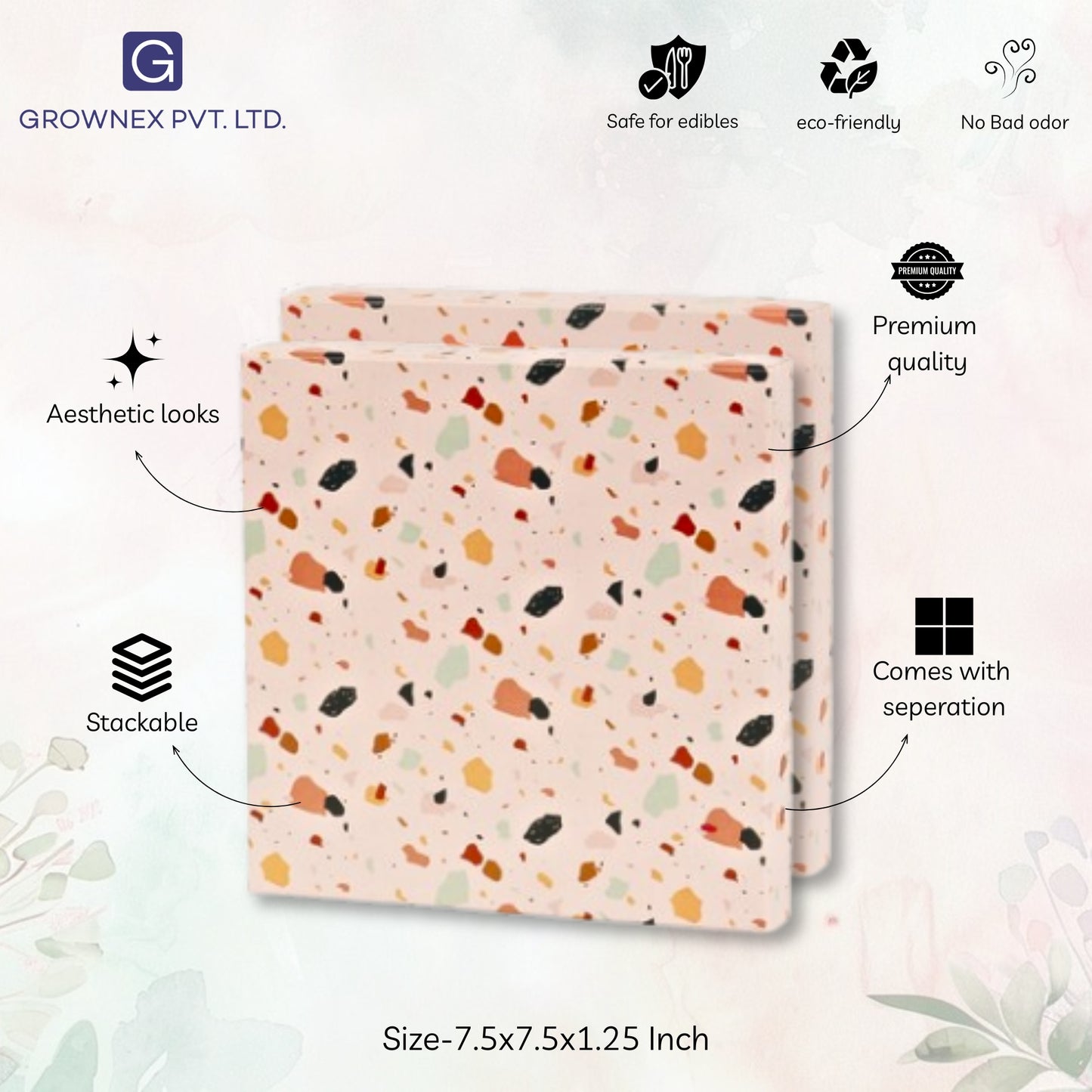 16 Pcs Cavity Chocolate Box - Stone Print | Grownex Packaging | Chocolate Box