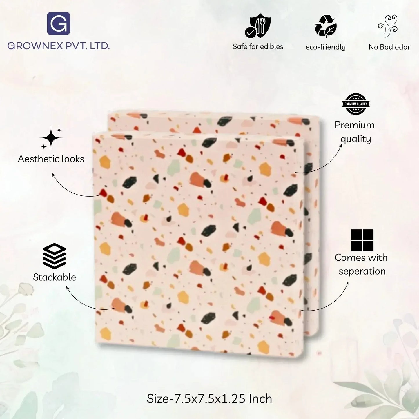 16 Pcs Cavity Chocolate Box - Stone Print | Grownex Packaging | Chocolate Box