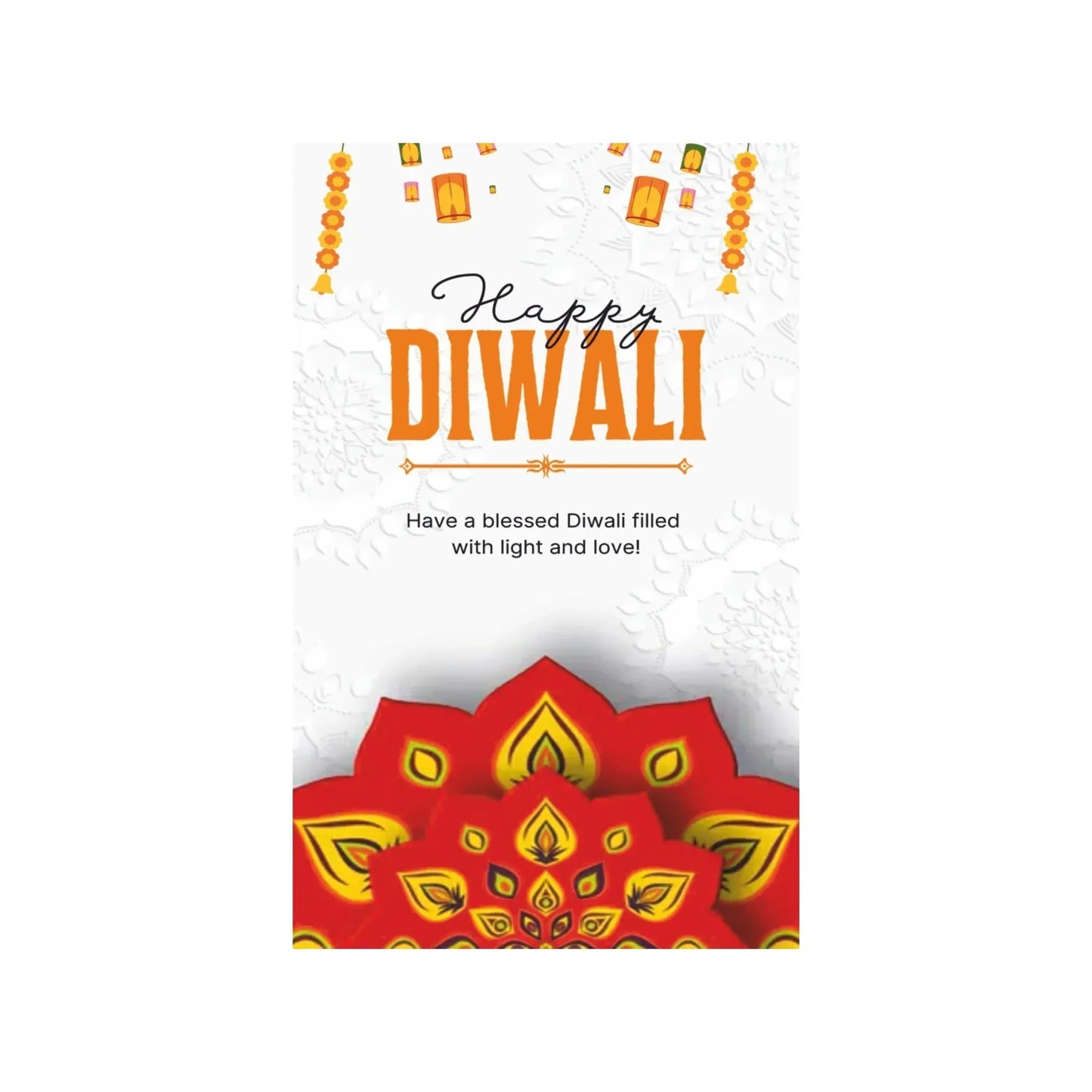 Happy Diwali Tag – Mandala & Lantern Festive Gift Label | Grownex Packaging | Tags & Stickers
