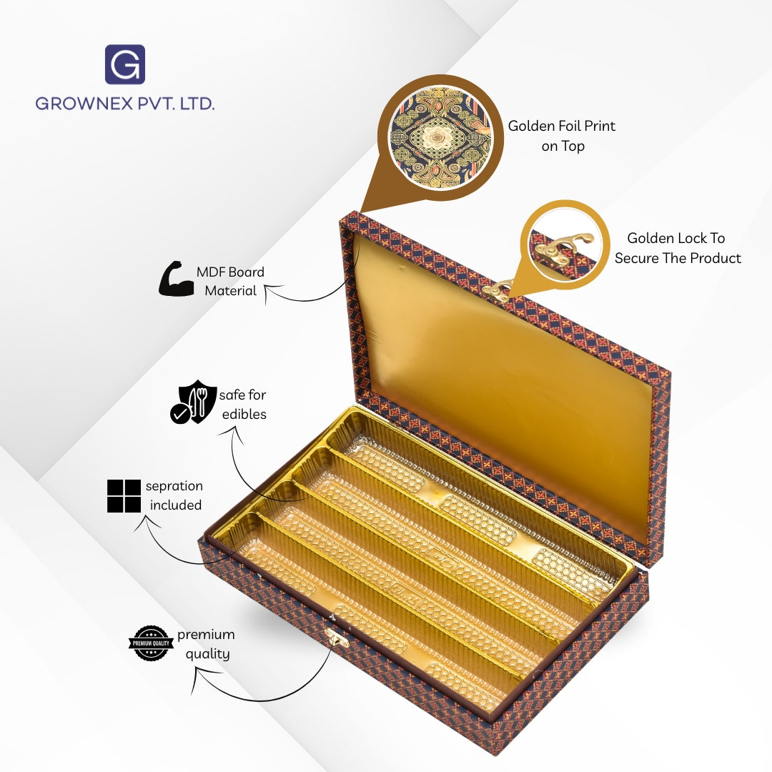 Radha Krishna Print Wooden Sweet Packaging Gift Box | Grownex Packaging | wooden box