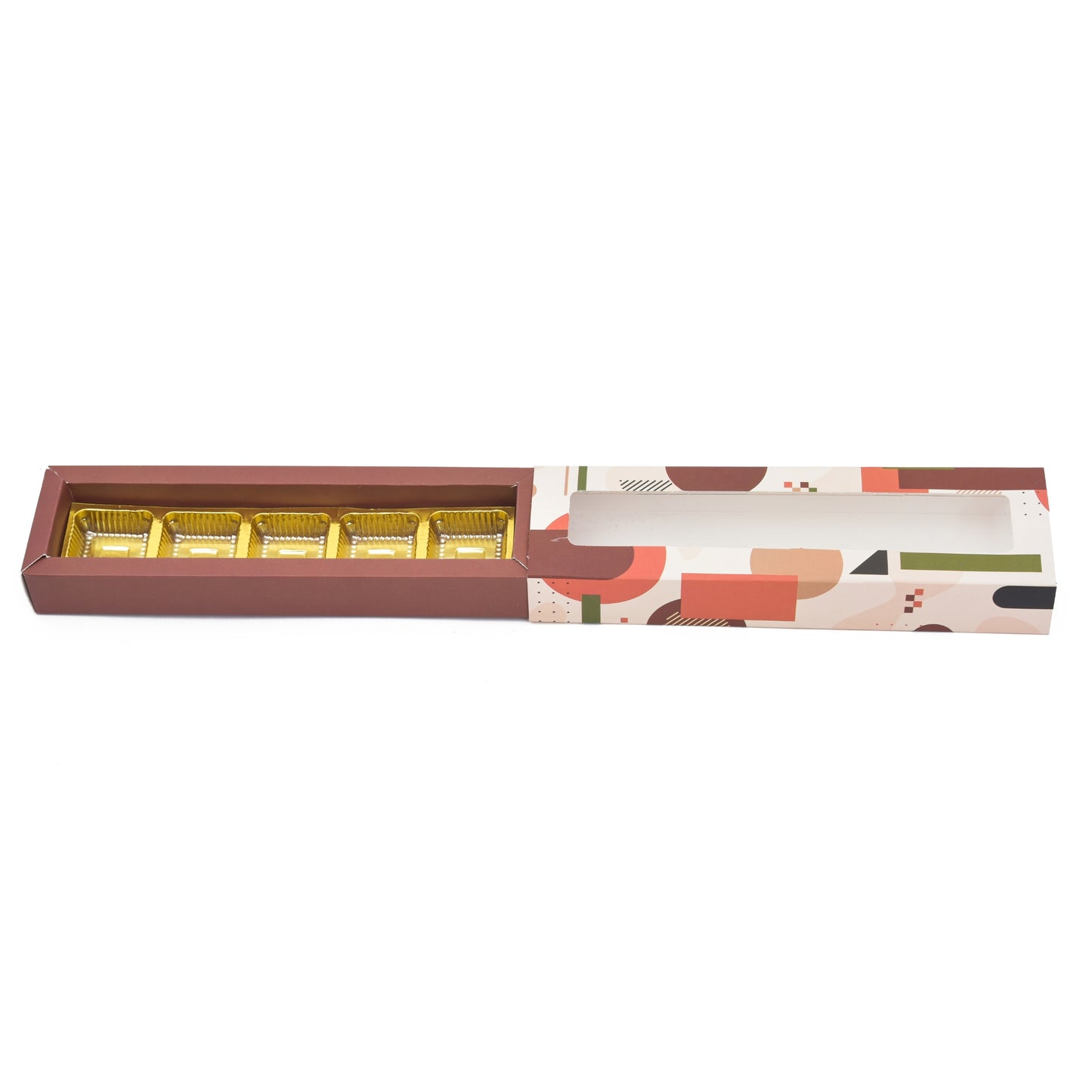 5 Cavity Folding Chocolates packing Box - Beige | Grownex Packaging | Chocolate Box