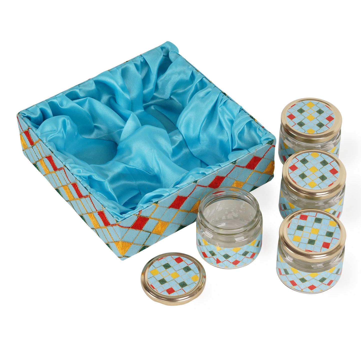 4 Jar Sky Blue Open Tray | Grownex Packaging | Basket & Tray