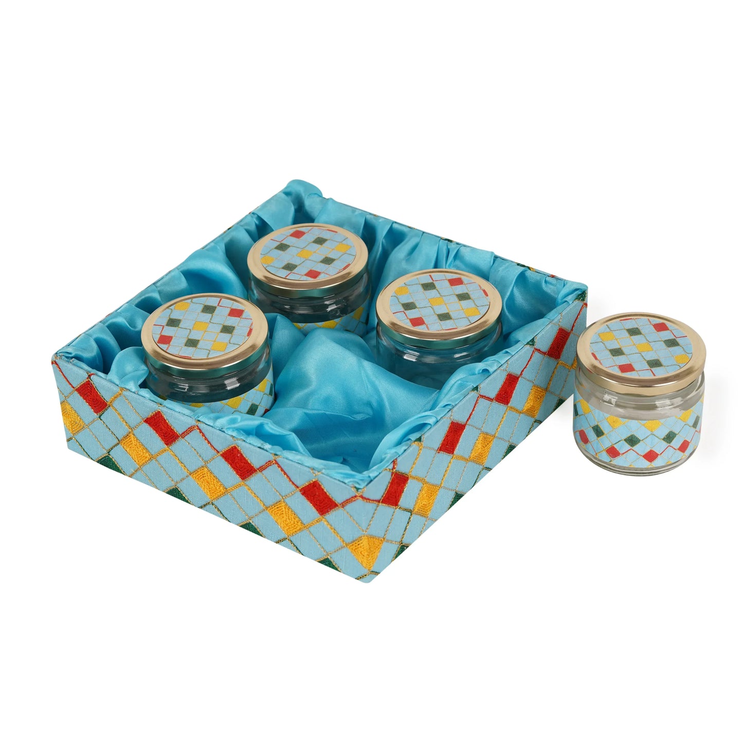 4 Jar Sky Blue Open Tray | Grownex Packaging | Basket & Tray