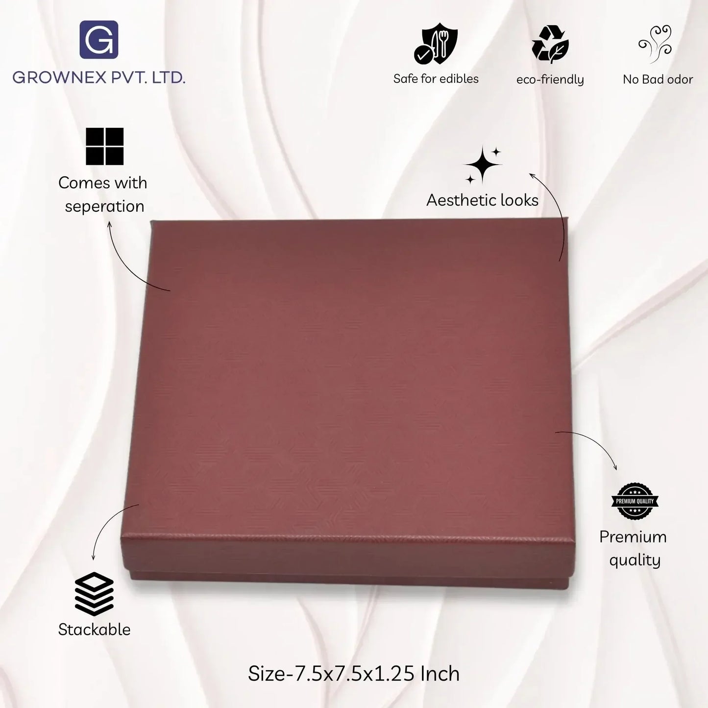 16 Pcs Cavity Chocolate Box - Brown | Grownex Packaging | Chocolate Box