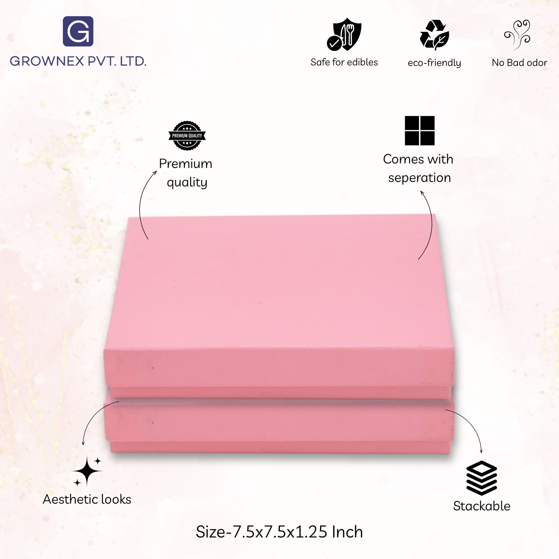 16 Pcs Cavity Chocolate Box For Rakhi Celebration- Baby Pink | Grownex Packaging | Chocolate Box