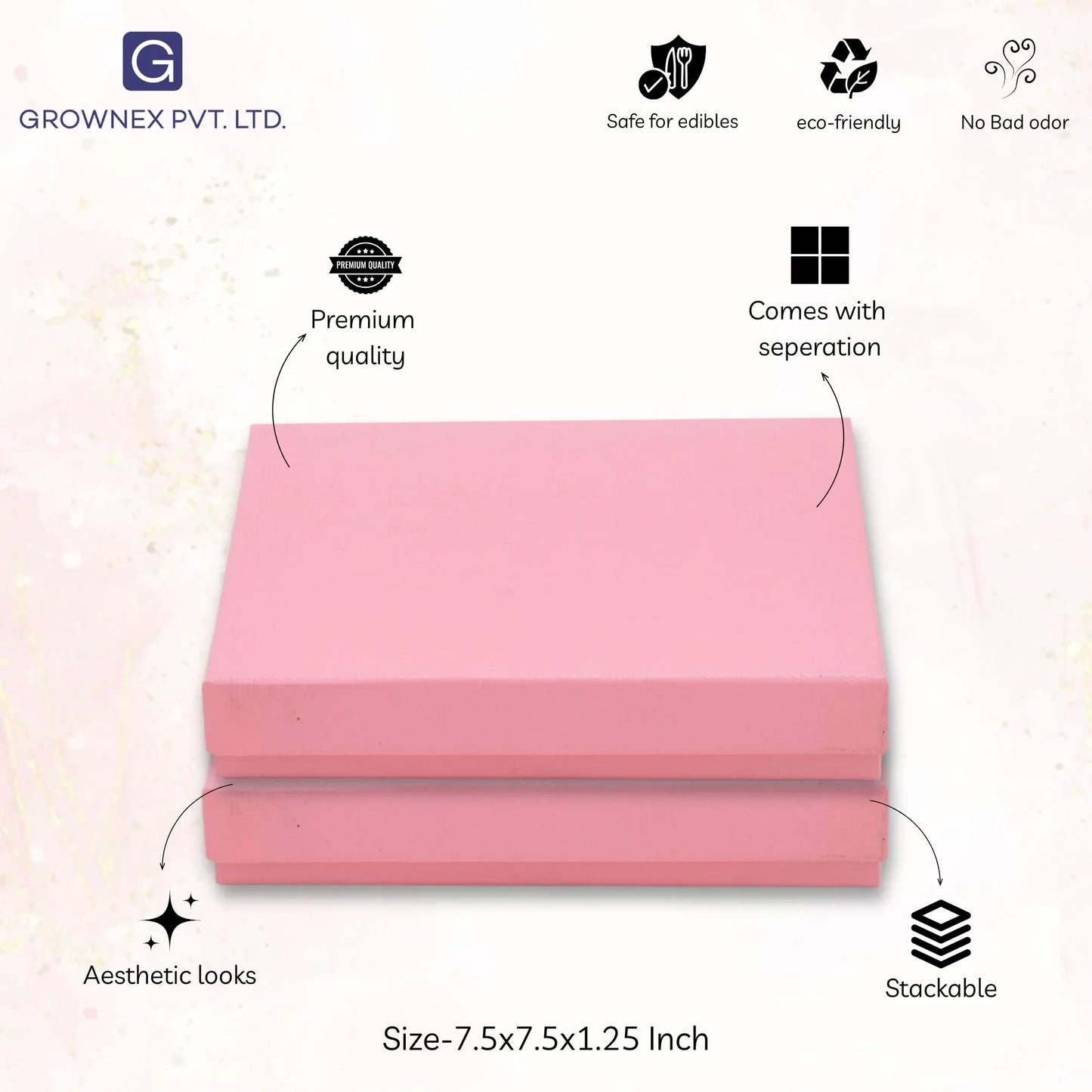 16 Pcs Cavity Chocolate Box For Rakhi Celebration- Baby Pink | Grownex Packaging | Chocolate Box