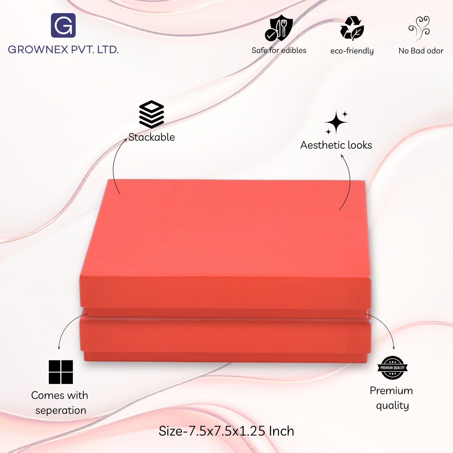 16 Pcs Cavity Chocolate Box - Red | Grownex Packaging | Chocolate Box