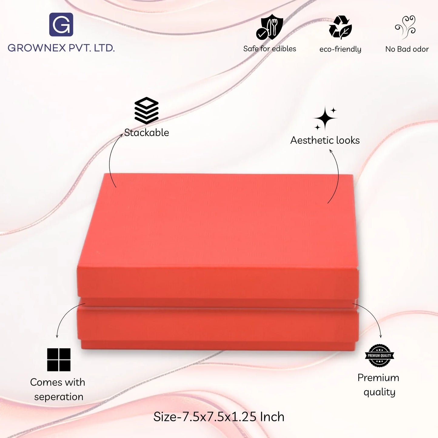 16 Pcs Cavity Chocolate Box - Red | Grownex Packaging | Chocolate Box