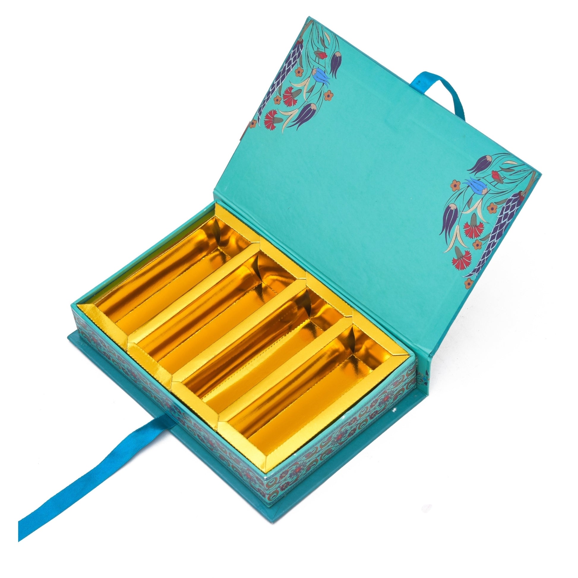 Ganesha Gift Box – Floral Heritage Design with Ribbon-Pull Compartment | Grownex Packaging | Sweet Box