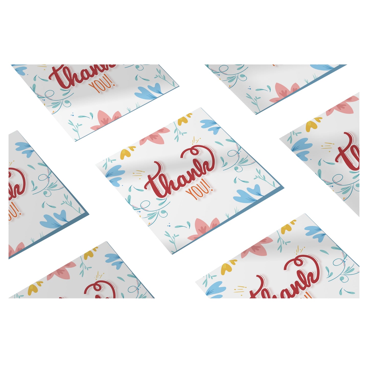 Floral Thank You Card – Elegant Handwritten Design | Grownex Packaging | Tags & Stickers
