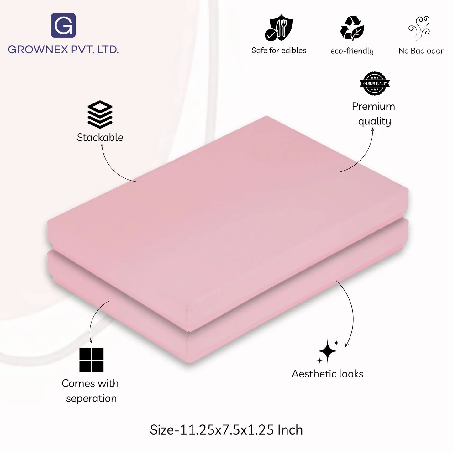 24 Pcs Cavity Chocolate Box - Baby Pink | Grownex Packaging | Chocolate Box