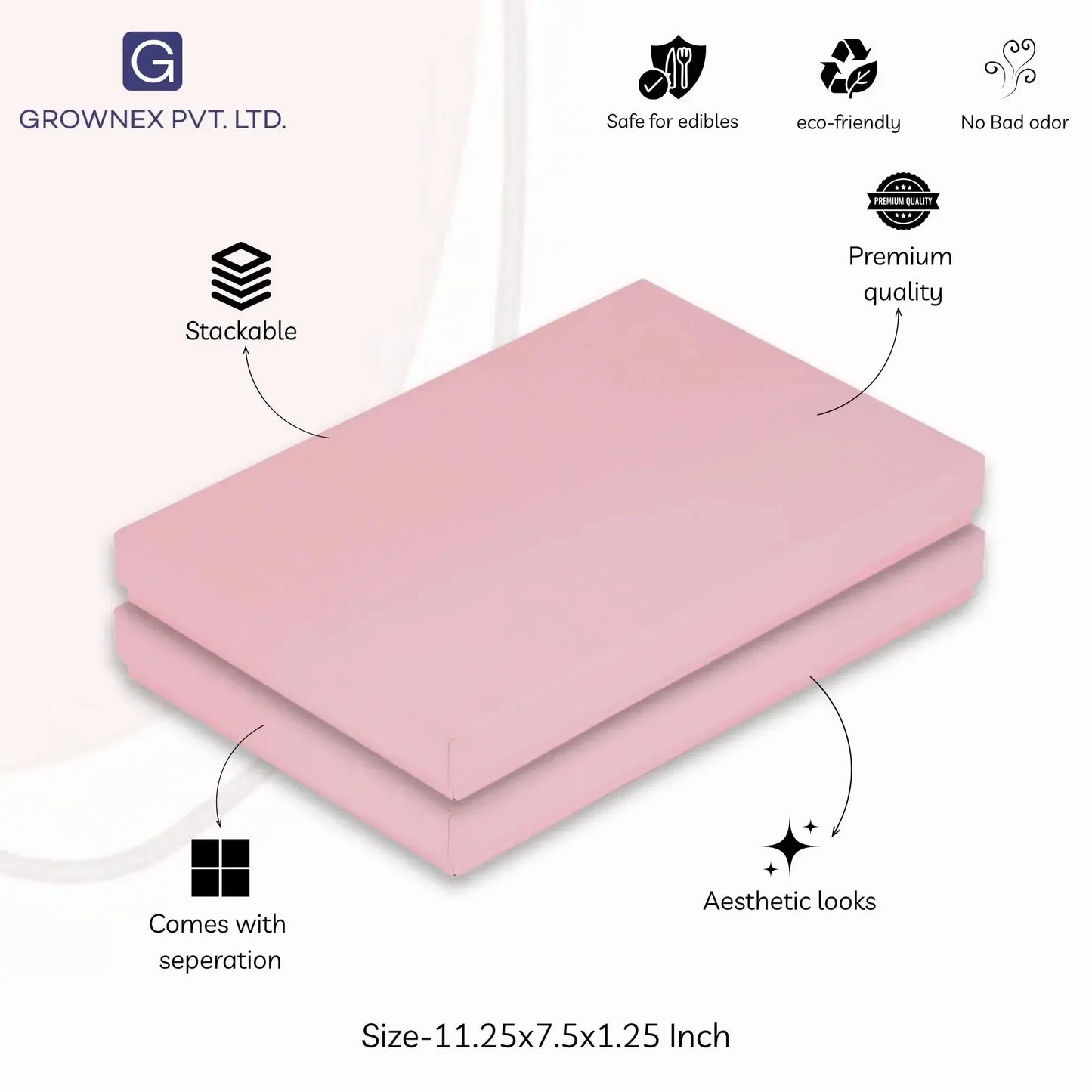 24 Pcs Cavity Chocolate Box - Baby Pink | Grownex Packaging | Chocolate Box